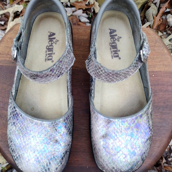 ALEGRIA SZ 38IRIDESCENT KYRA MARYJANE MOCK SNAKE COMFORT SHOE - Picture 3 of 11